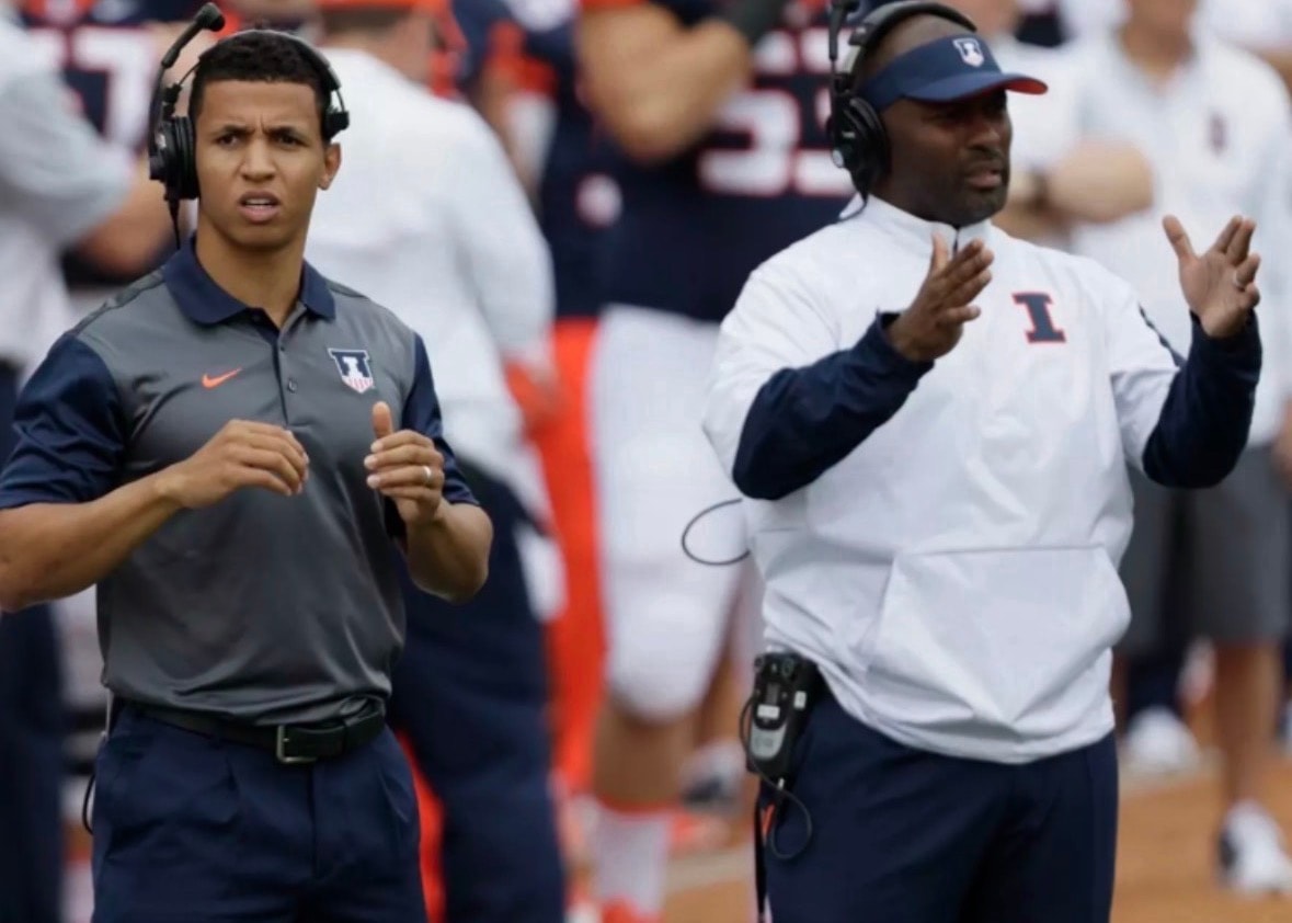 Coach Bellamy on the Illinois sideline